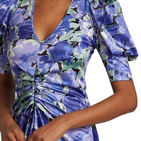 ROTATE Birger Christensen Sierina Floral Satin Midi Dress - Picture 6 of 14